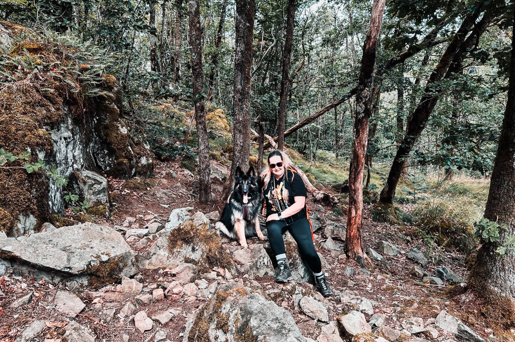 Melissa and Arya resting in the forest